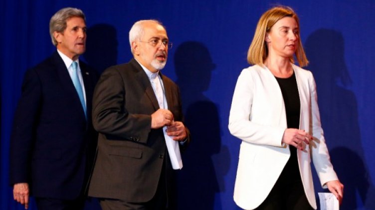 Джон Кери, Джавад Зариф и Федерика Могерини. Снимка: Reuters