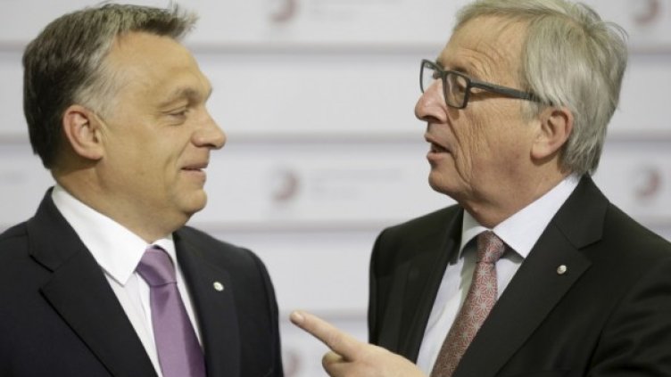 Виктор Орбан и Жан-Клод Юнкер. Снимка: Reuters