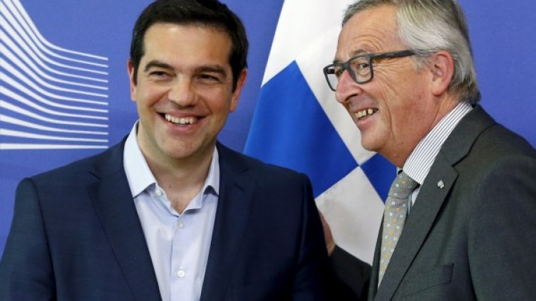 Ципрас и Юнкер. Снимка: Ройтерс