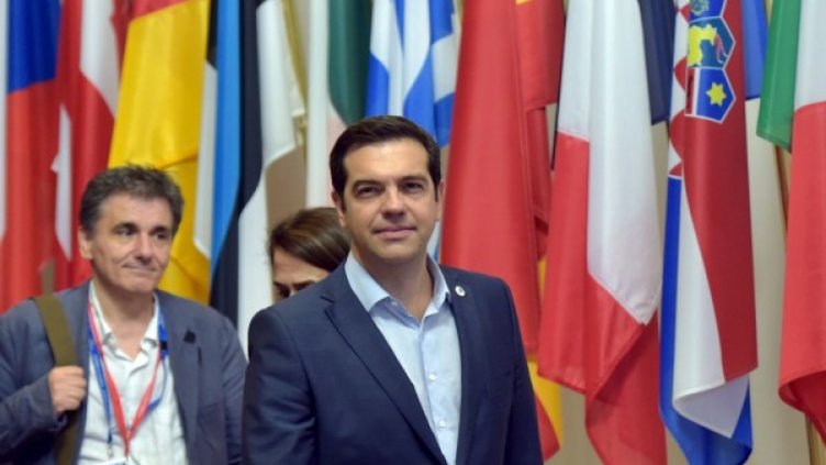 Гръцкият премиер Алексис Ципрас и финансовият министър Евклидис Цакалотос.  Снимка: Reuters