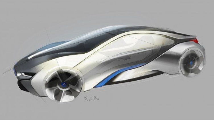 Скица на концепцията i8. Снимка: BMW