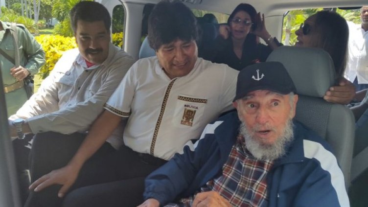 Николас Мадуро, Ево Моралес и Фидел Кастро. Снимка: Reuters