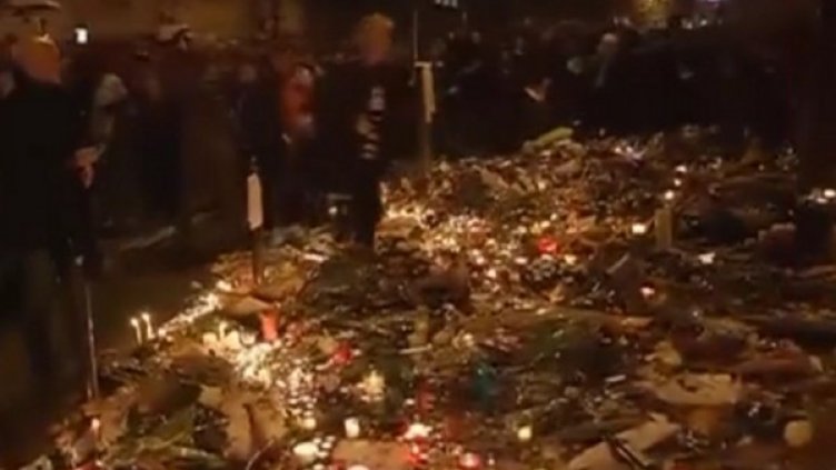 Кадър от момента на паниката. Кадър: видео Reuters