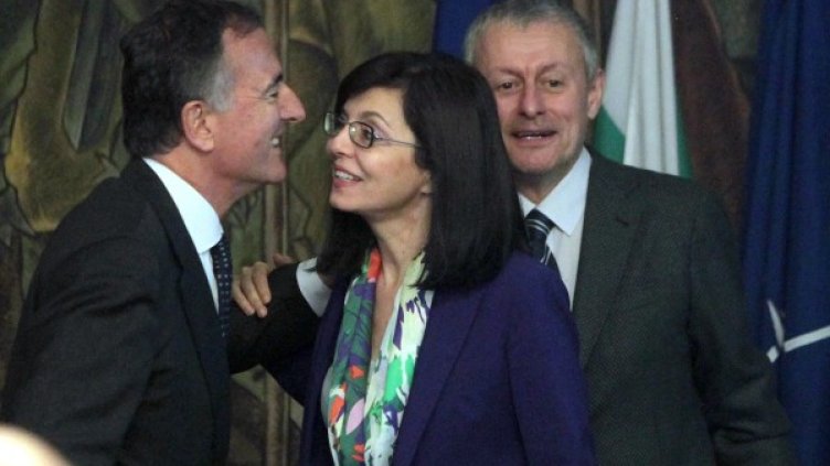 Франко Фратини и Меглена Кунева. Снимка: БТА