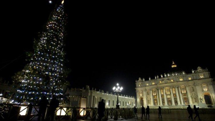25-метрова коледна елха грейна във Ватикана