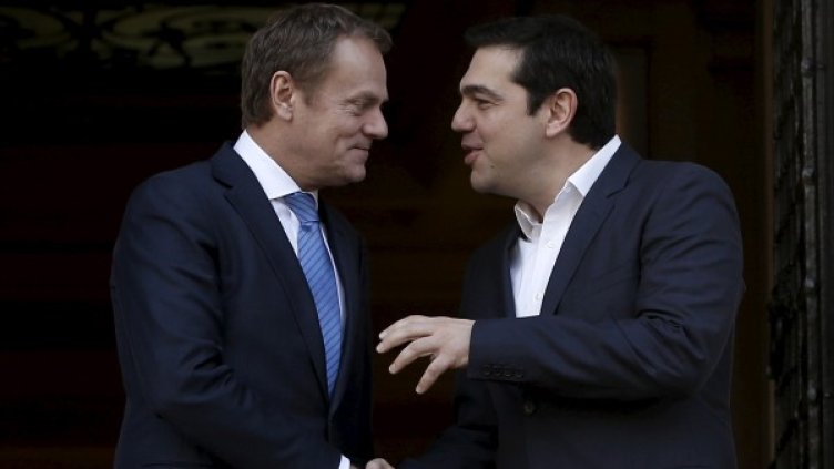Доналд Туск и Алексис Ципрас. Снимка: Reuters