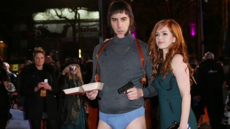 Саша Барън Коен със съпругата си Фишър. Снимка: БТА