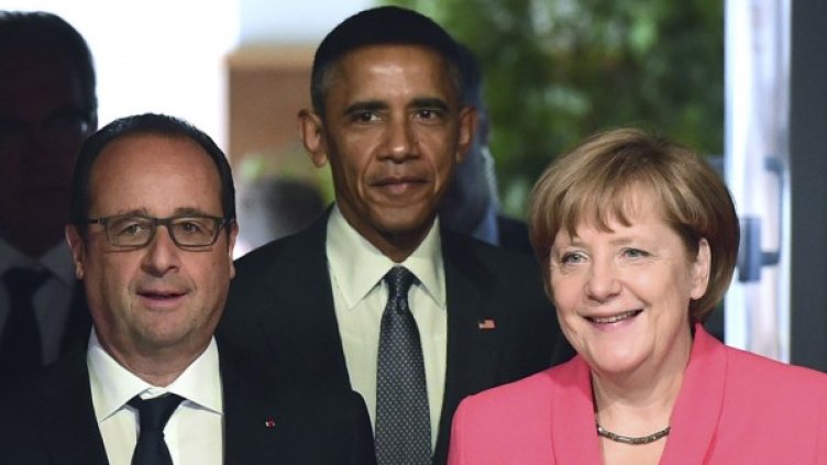 Франсоа Оланд, Барак Обама и Ангела Меркел. Снимка: архив, Reuters