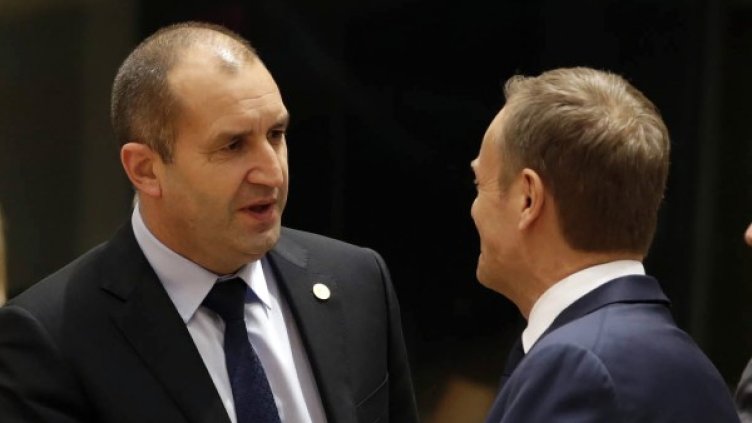 Президентът Румен Радев и председателят на Европейски съвет Доналд Туск. Снимка: БТА