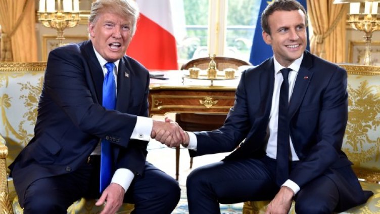 Доналд Тръмп и Еманюел Макрон. Снимка: Reuters