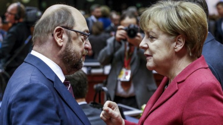 Мартин Шулц и Ангела Меркел. Снимка: архив, Reuters