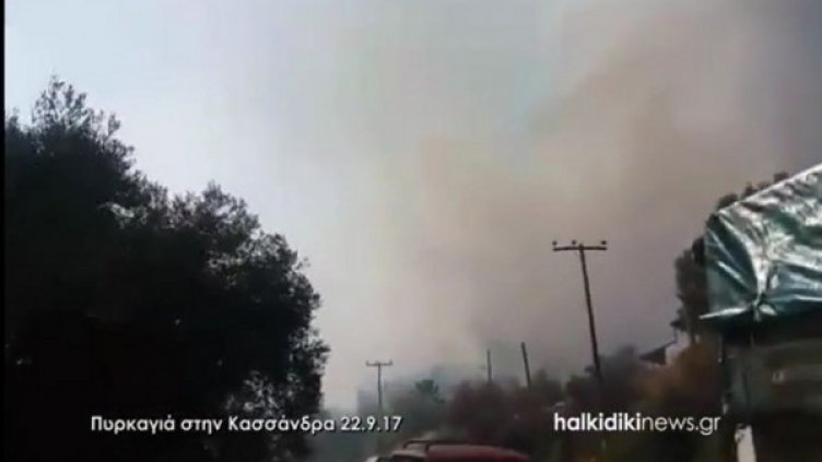 Халкидики пламна, пожарът заплашва къщи