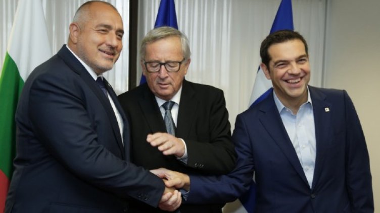 Бойко Борисов, Жан-Клод Юнкер и Алексис Ципрас. Снимка: МС