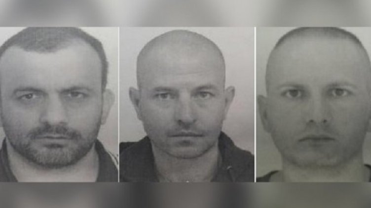 Тримата издирвани за обира на банкомат. Снимка: МВР