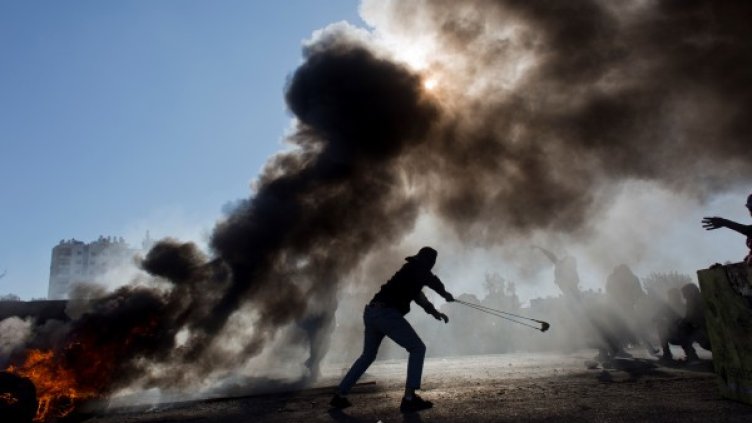 Палестинци протестират срещу Тръмп. Снимка: БТА