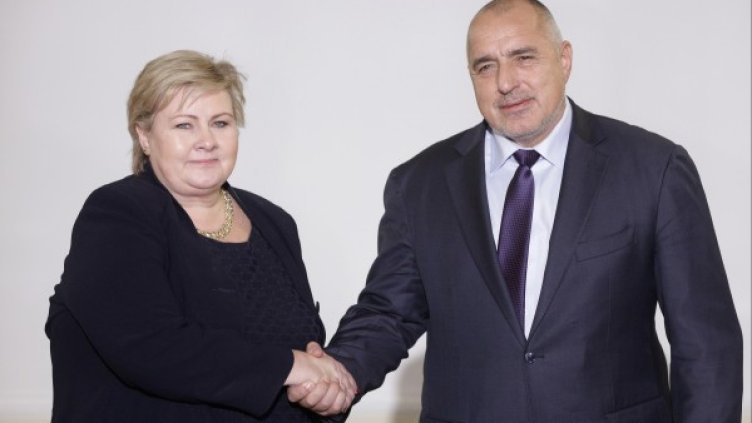 Ерна Солберг и Бойко Борисов. Снимка: БТА