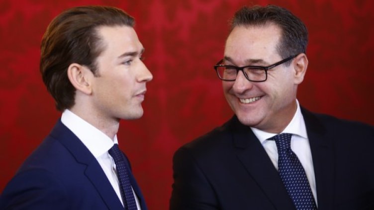 Себастиан Курц и Хайнц-Кристиан Щрахе. Снимка: Reuters