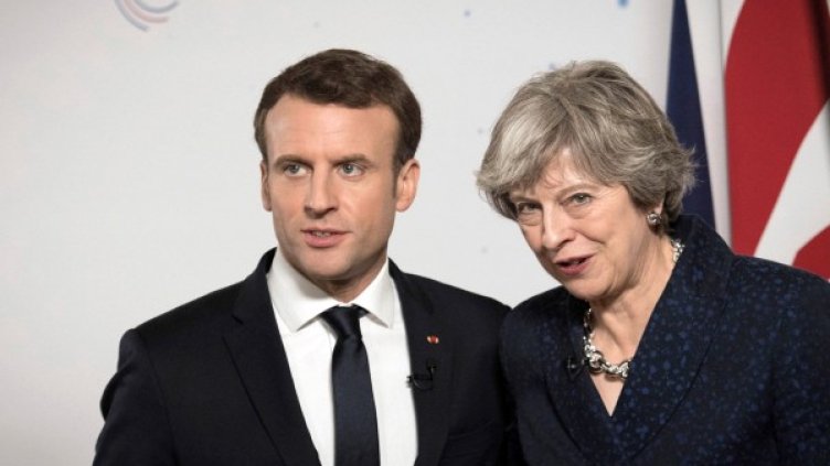 Мей и Макрон. Снимка: БТА