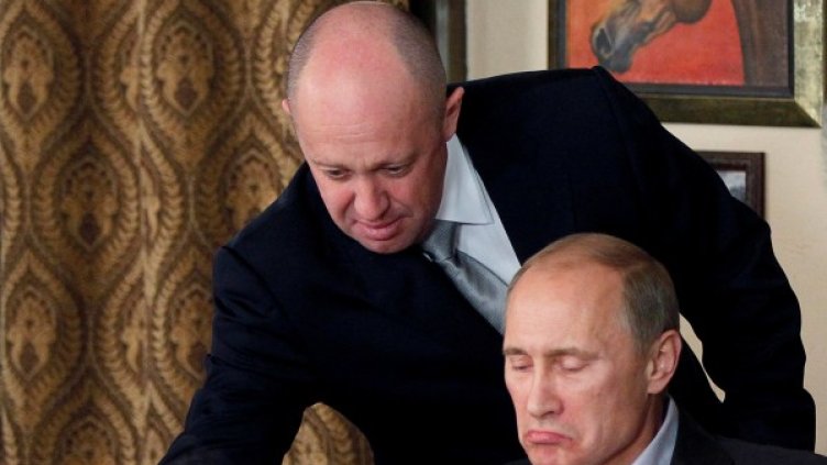 Евгений Пригожин и Владимир Путин. Снимка: архив, Reuters