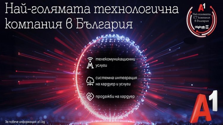 Класация определи А1 за най-голямата технологична компания в страната 