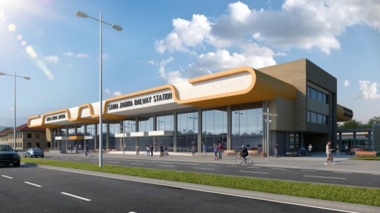 Така трябва да изглежда гарата в Стара Загора след 2 години. Снимка: НКЖИ