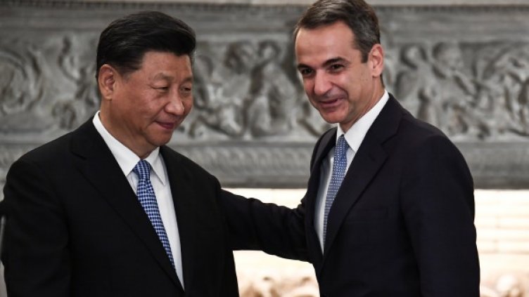 Си Цзинпин и Кириакос Мицотакис. Снимка: Reuters