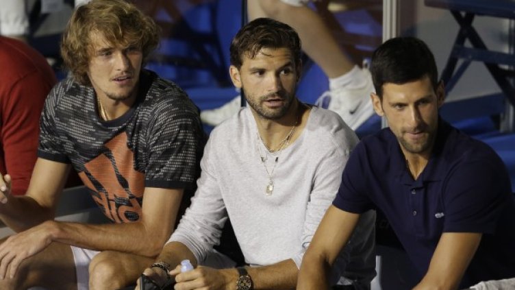 Александър Зверев, Григор Димитров и Новак Джокович. Снимка: БГНЕС