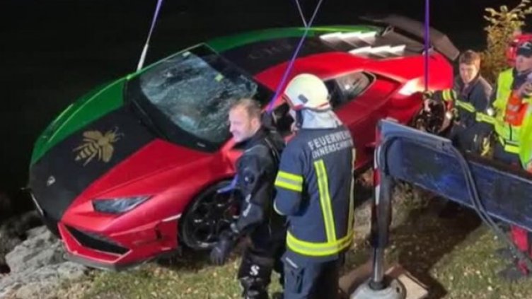 Скъпа грешка: Шофьор "потопи" Ламборгини в езеро