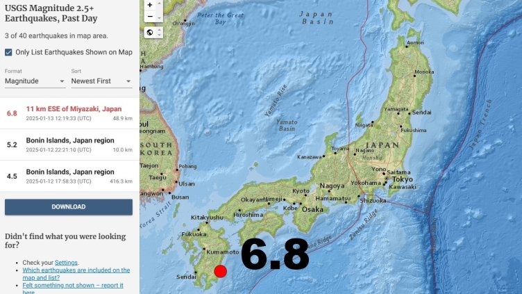 Земетресение с магнитут 6.8 по Рихтер разтърси Япония