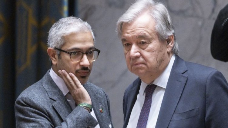 Мохамед Абушахаб с Гутериш. Снимка: БГНЕС/ЕРА