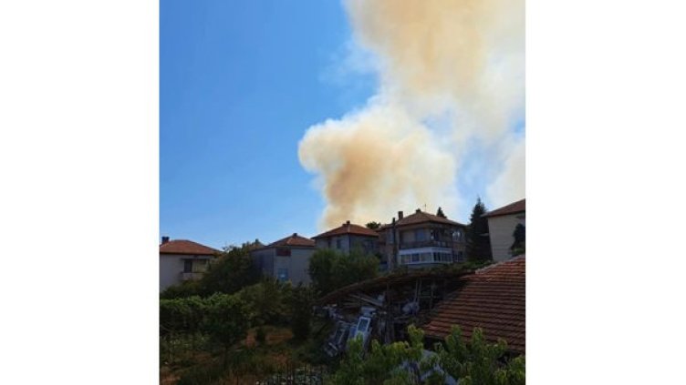 Гори в близост до къщите в Дебелец Снимка: Фейсбук/ Ива Стоянова