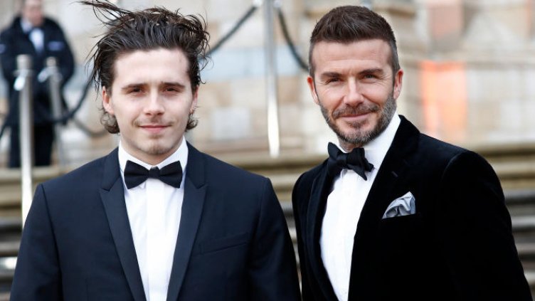 Бруклин с баща си Дейвид; Снимка: Getty Images