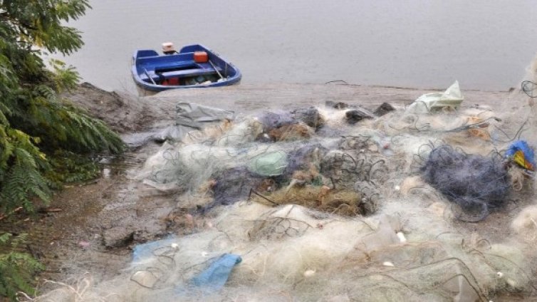 Иззеха бракониерски мрежи от яз. Жребчево