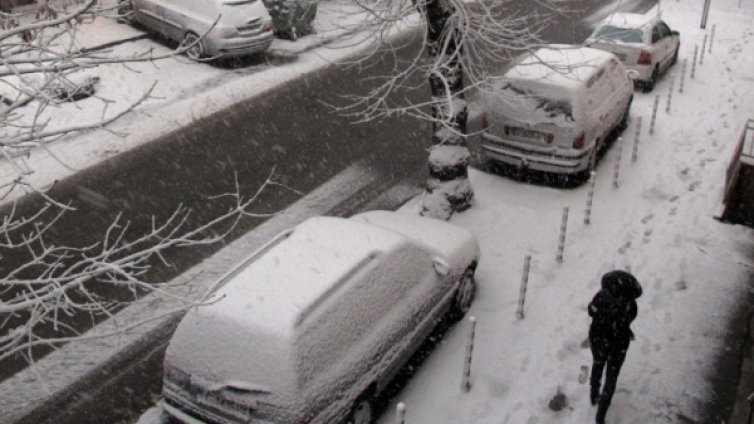 София побеля от първия сняг 