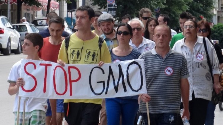 Двайсетина протестираха срещу ГМО в Търново