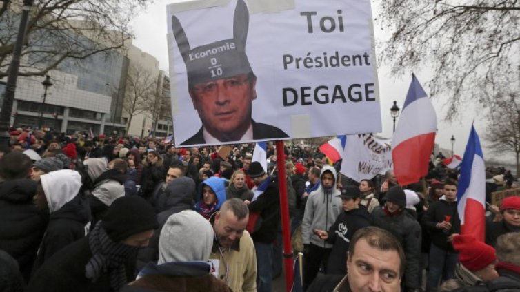 "Ден на гнева" в Париж срещу Оланд 