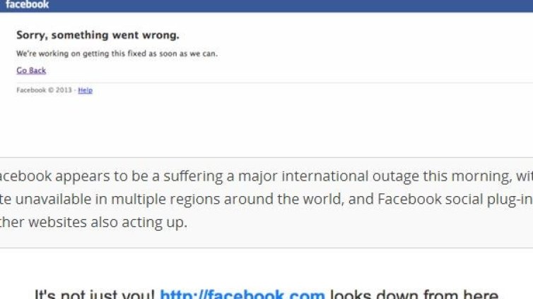 Facebook се срина за кратко в целия свят