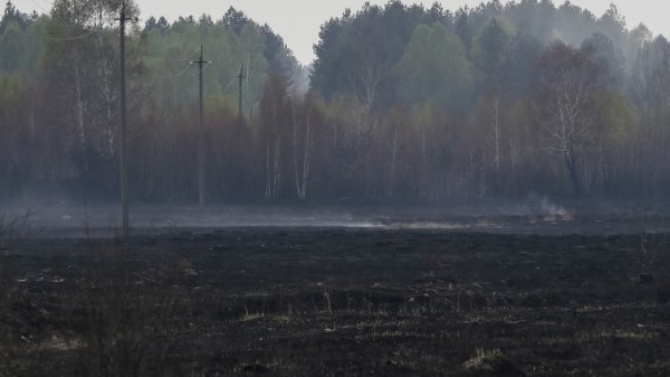 Опасност от радиация далеч от пожара около "Чернобил"