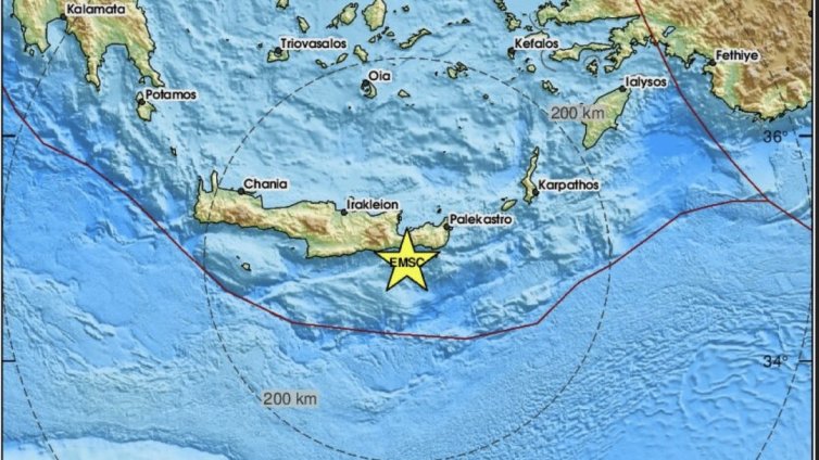 Земетресение 5,1 по Рихтер на остров Крит