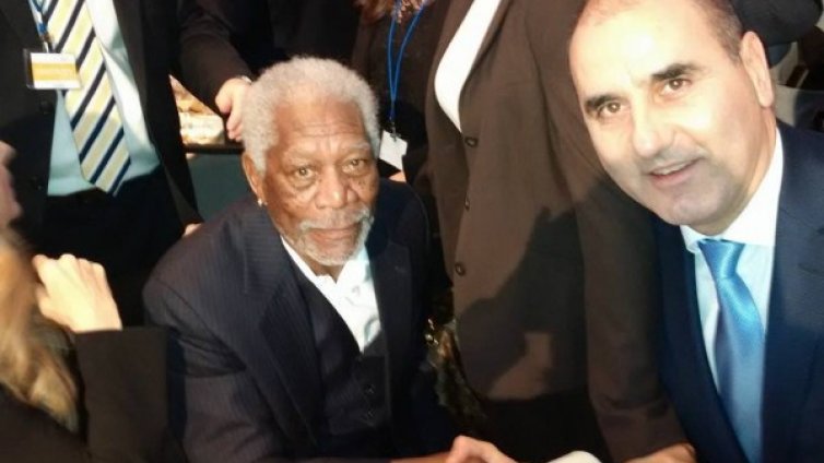 Из FB: Цветанов с Морган Фрийман при Обама