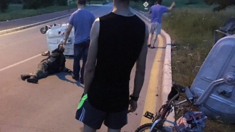 Джип отнесе пешеходец , избяга, но му остана номера