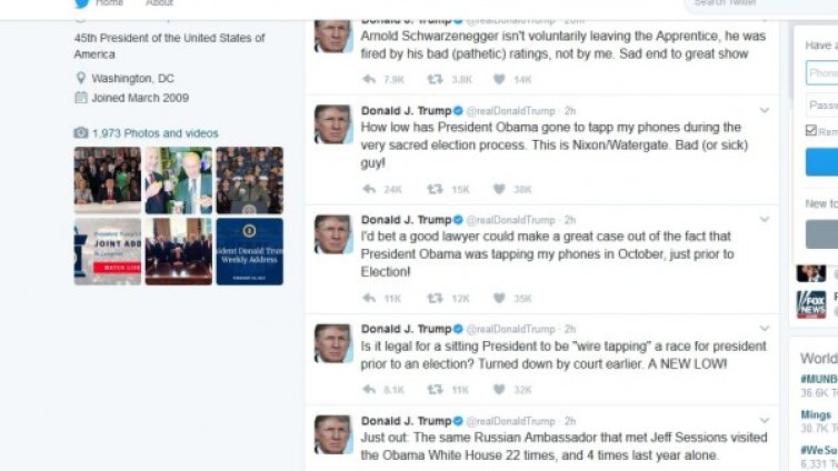 Тръмп скочи на Обама: Подслушвал е линиите ми!