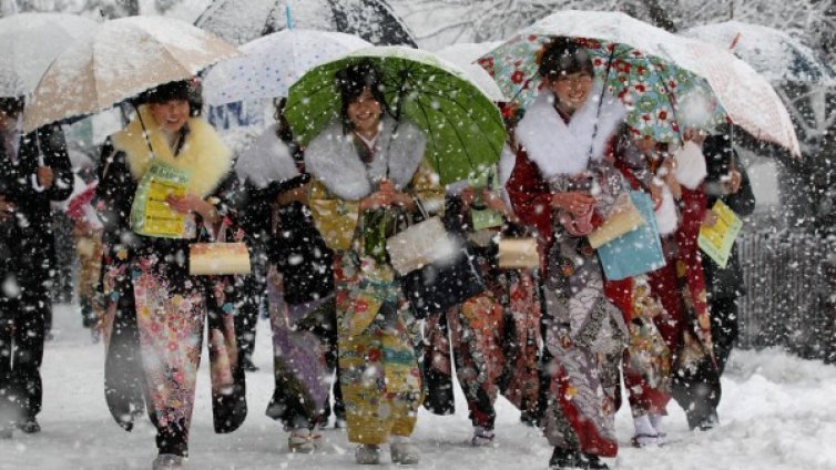 Снежна буря обърка движението по пътищата в Япония