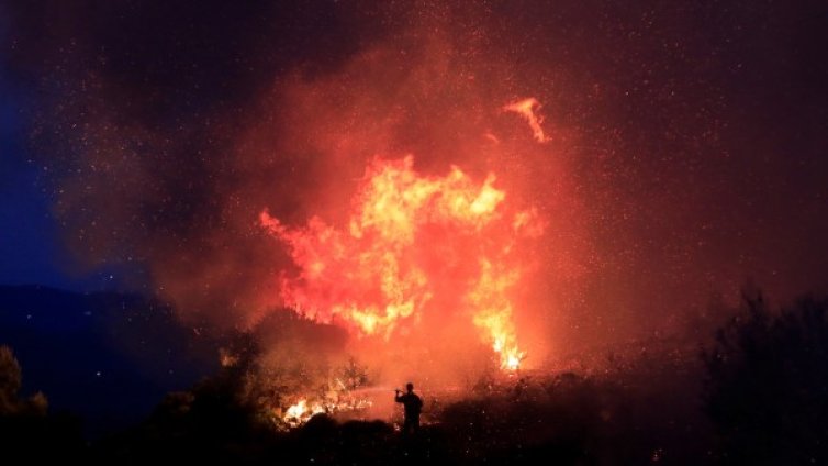 Пожар избухна в предградие на Атина