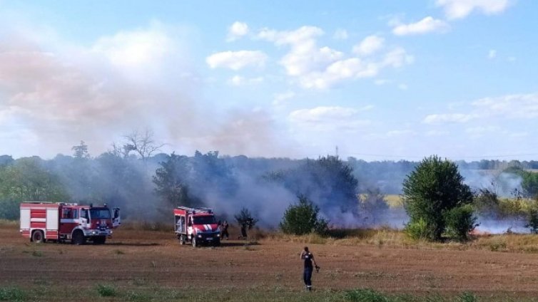 Искри от спирачки на влак подпалиха сухи треви
