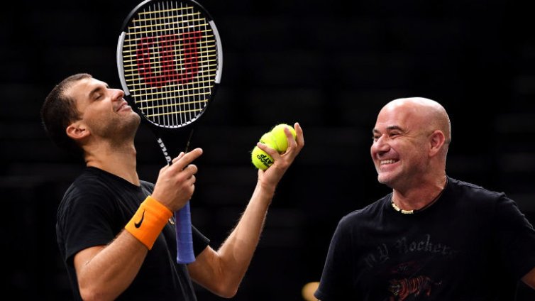 Андре Агаси и Григор Димитров позират голи до кръста