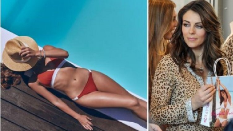 Елизабет Хърли на 50 г. - перфектна в златен бански!