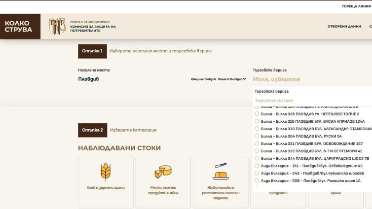 Сайтът "Колко струва" ще показва цените от 256 търговски вериги