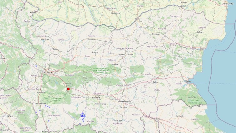 Регистрирано е земетресение край Симитли
