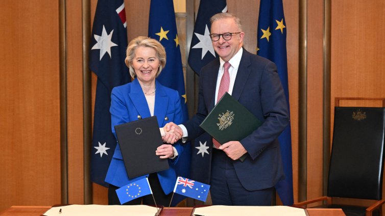 Фон дер Лайен сключи споразумение с Австралия за свободна търговия